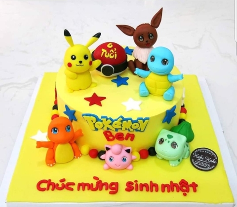 Bánh sinh nhật Pikachu và những Pokemon