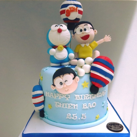 Bánh sinh nhật tạo hình Nobita và Doreamon