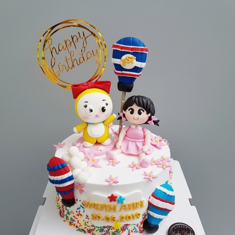 Bánh sinh nhật cho bé gái tạo hình Doremi