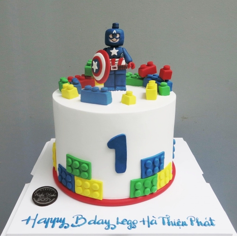 Bánh sinh nhật tạo hình Lego Captian America