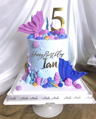 Bánh sinh nhật chủ đề nàng tiên cá cho bé gái