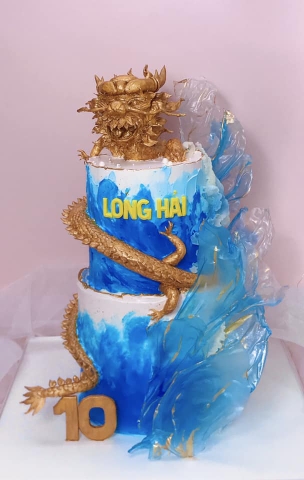 Bánh sinh nhật 2 tầng trang trí Rồng