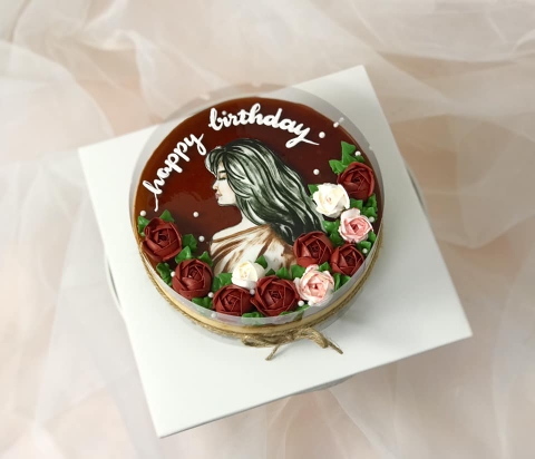 Flan gateaux trang trí vẽ hình nghệ thuật