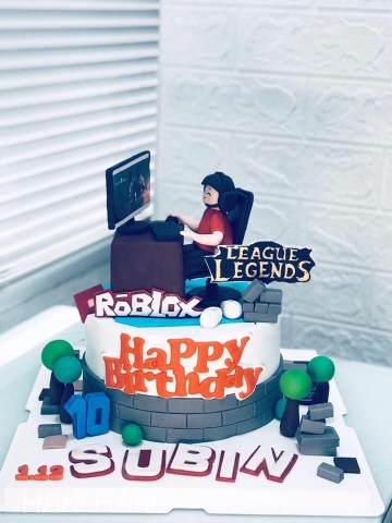 Bánh sinh nhật chủ đề game điện tử cho bé