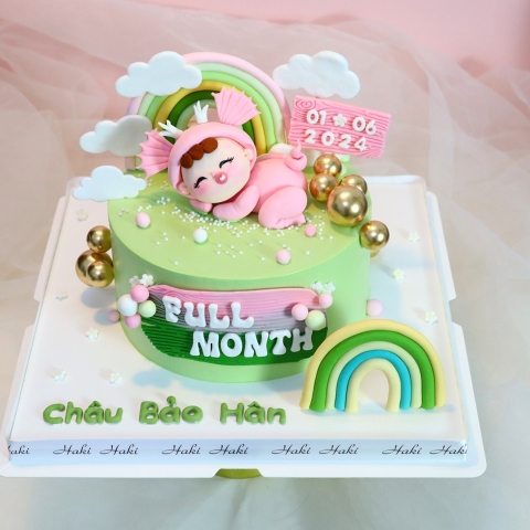 Bánh kem đầy tháng bé gái tuổi rồng