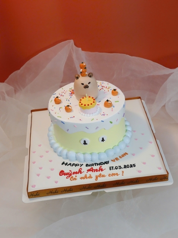 Bánh kem tạo hình Capybara bằng kem