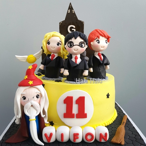 Bánh sinh nhật tạo hình 3D phù thủy Harry Potter