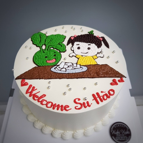Bánh sinh nhật vẽ hình bé gái