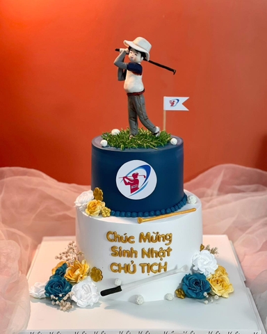 Bánh kem 2 tầng chủ đề golf tặng sếp