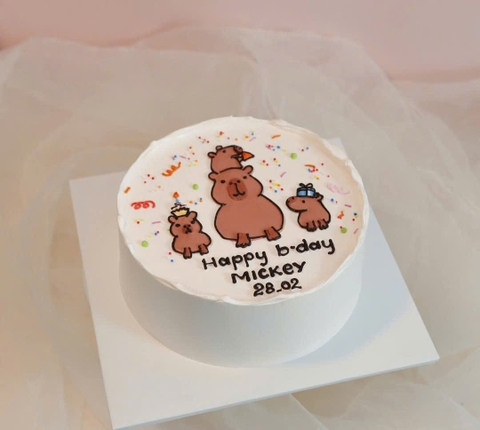 Bánh kem vẽ hình Capybara