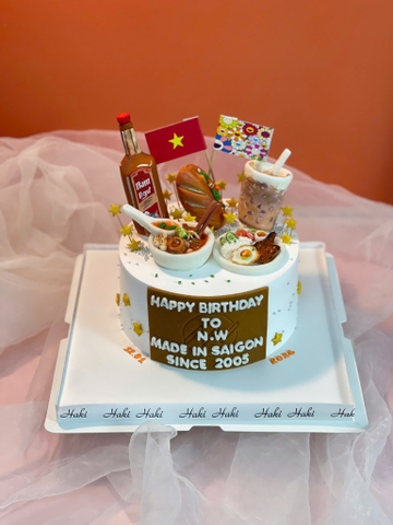 Bánh sinh nhật tạo hình các món ăn đường phố Việt Nam
