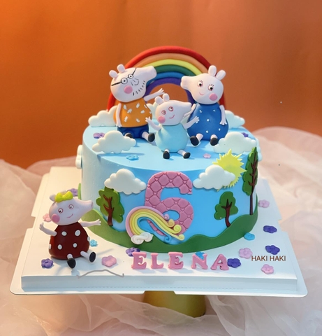 Bánh sinh nhật trang trí gia đình heo Peppa cho bé