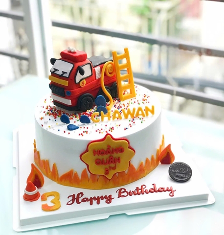 Bánh sinh nhật tạo hình xe cứu hỏa
