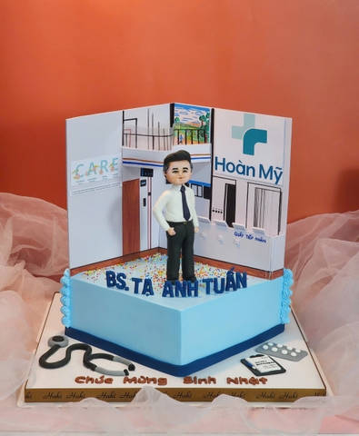 Bánh kem tạo hình 3D mừng sinh nhật bác sĩ