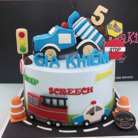 Bánh sinh nhật tạo hình xe ben cho bé