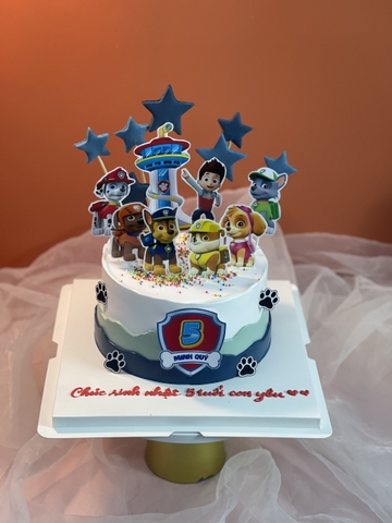 Bánh kem trang trí in hình Paw Patrol cho bé