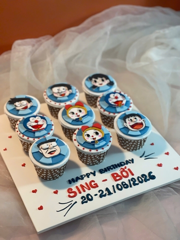 Cupcake chủ đề Doreamon cho bé