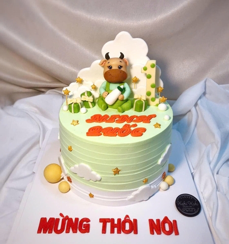 Bánh kem thôi nôi bé trai tuổi trâu