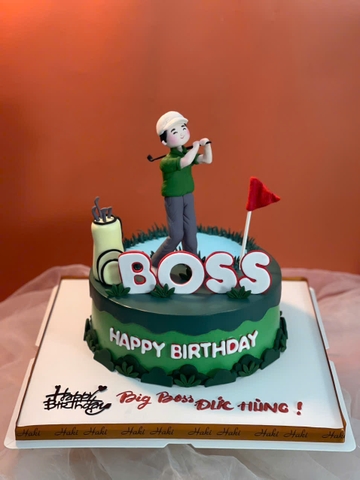 Bánh kem tạo hinh sếp chơi golf