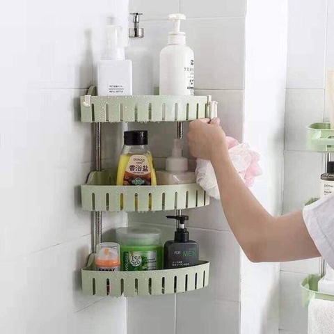 Kệ Góc 3 Tầng Nhà Tắm Thanh Inox Tq