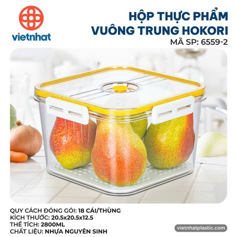 HỘP THỰC PHẨM VUÔNG TRUNG HOKORI 6559-2