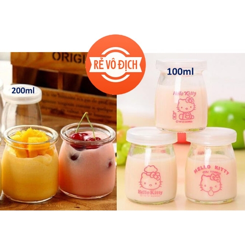 [GIÁ HỦY DIỆT] Hũ thủy tinh làm sữa chua có nắp LOẠI 1 - hàng đẹp thanhluanmart