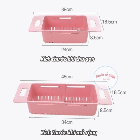 Khay, rổ gác bồn rửa chén bát Việt Nhật (5613) thông minh gấp gọn, điều chỉnh kích thước gài tiện lợi -Buôn rẻ 00662