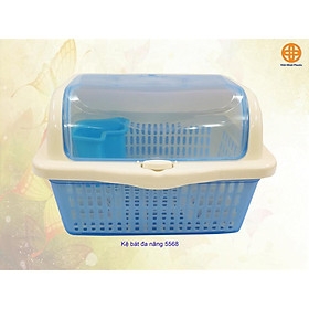 Kệ đựng bát đa năng bằng nhựa có nắp đậy