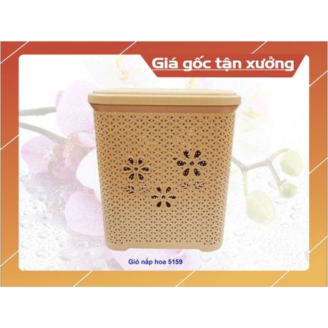 Giỏ đựng đồ có nắp hoa việt nhật