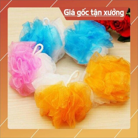 (giảm giá) Bông tắm lưới tròn tạo bọt (giao màu ngẫu nhiên)