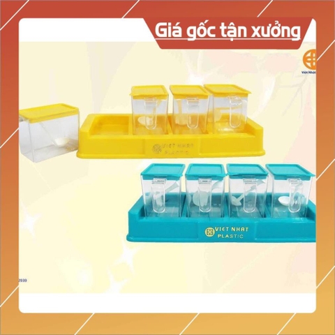 BỘ 4 HỘP ĐỰNG GIA VỊ VIỆT NHẬT