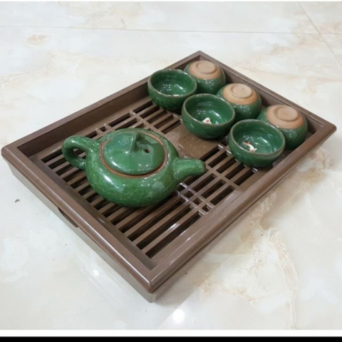 Khay Trà Giả Gỗ Kiểu Dáng Cổ Điển Việt Nhật