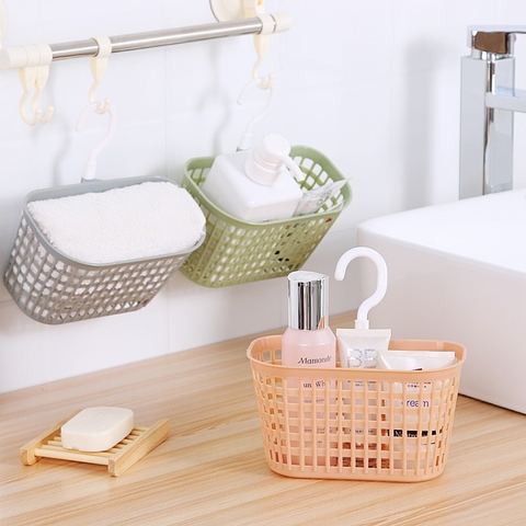 GIỎ NHỰA MÓC CÂU- giỏ treo bồn chén đa năng Việt Nhật. Giá treo đồ.