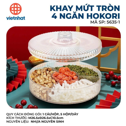 KHAY MỨT TRÒN 4 NGĂN HOKORI 5635-1