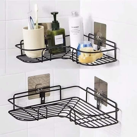 Kệ góc nhà tắm phun sơn tĩnh điện dán tường siêu dính trong nhà tắm, nhà bếp tiệnSendo