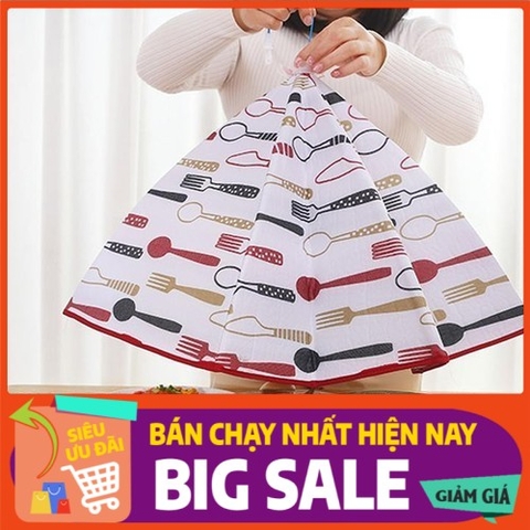 [ BỀN + ĐẸP ] Lồng Bàn Giữ Nhiệt -  Lồng Bàn Đậy Thức Ăn Chống Bụi Côn Trùng Có Thế Gấp Gọn