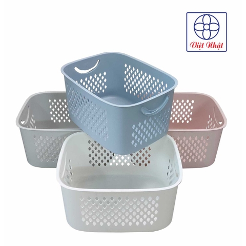 Giỏ Đựng Đồ Bằng Nhựa Cao Cấp Kiểu Nhật caro bé(38*29*30 cm)