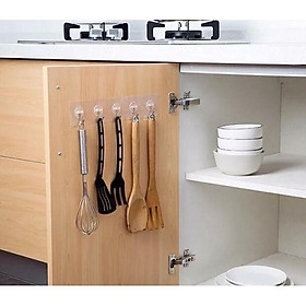 Móc Dán Tường Siêu Dính Trong Suốt Chịu Lực Tốt Treo Tường Chắc Chắn 6x6 cm - 5 cái