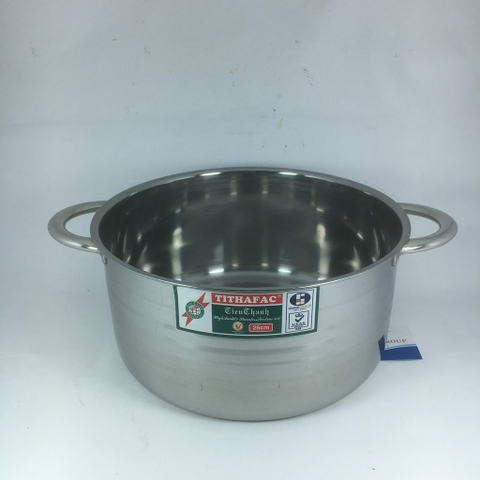 XOONG NỒI INOX TIẾN THÀNH TITHAFAC DÙNG BẾP TỪ VÀ GAS SIZE 16=30CM