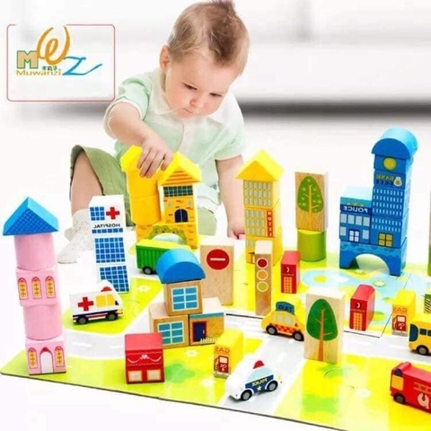 Lắp Ghép Mô Hình Thanh Phố Bằng Gỗ
