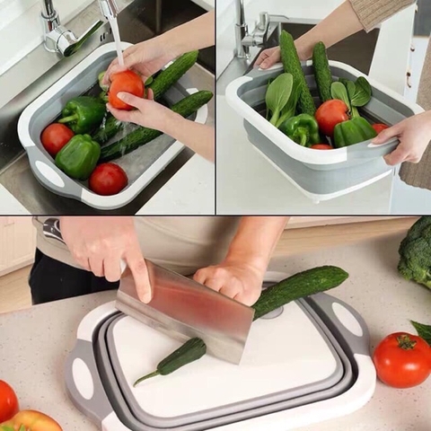 Chậu Rửa Kèm Thớt Gấp Gọn Thông Minh