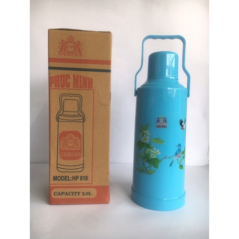 phích nước nóng 2 lít đẹp màu xanh