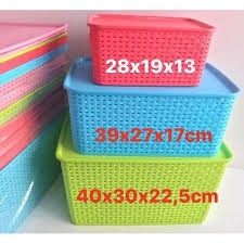 rổ nhựa đan có nắp đậy nhiều màu việt nhật