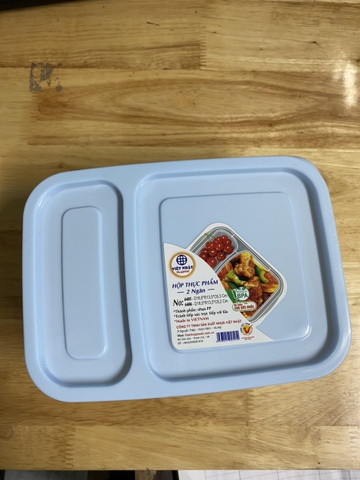 hộp trữ đông ăn dặm cho bé 2 ngăn tiện lợi phân loại thức ăn cho bé nắp đậy chặt an toàn 6486