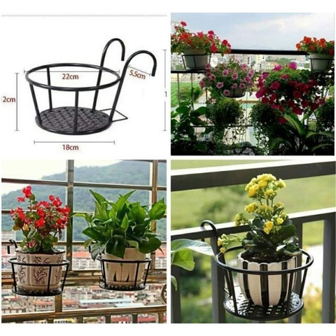Giỏ treo chậu hoa ban công bằng sắt sơn tĩnh điện không gỉ tô điểm cho ban công aladanh-net-vn