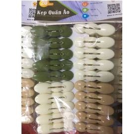 Sét 12 vỉ kẹp quần áo nhựa loại đẹp