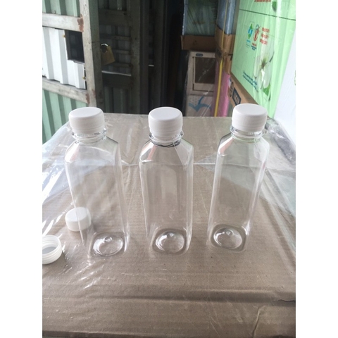 combo 50 chai vuông 350ml nắp đen hàng nhựa việt Nhật