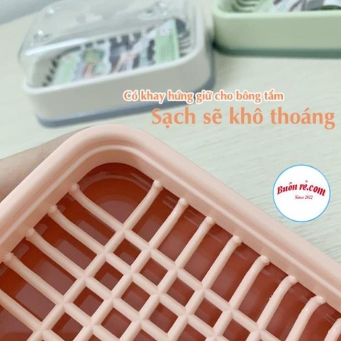 Hộp đựng xà phòng, xà bông tắm có nắp đậy và khay hứng nước Nhựa Việt Nhật, khay đựng đồ rửa bát (MS: 6773)-Buônrẻ 01252