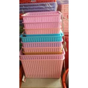 combo 5 giỏ đan giả mây to đựng đồ