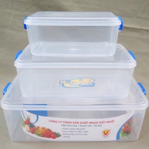 Bộ 3 hộp nhựa đựng thức ăn việt nhật